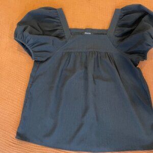 Madewell Seersucker Bubble-Sleeve Top XS